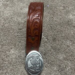 Brown Leather Belt with Silver Buckle